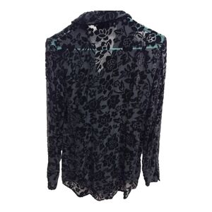 Sheri Bodell Floral Black Sheer Women's Top